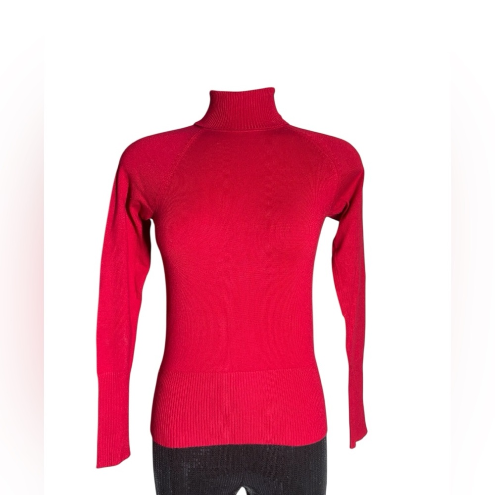 Togo Red turtle Neck Sweater Size XS